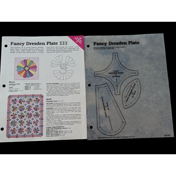 Fancy Dresden Plate Quilt Pattern Instructions 1989 Oxmoor House Colorful Scrap - Picture 1 of 2
